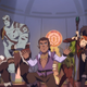 The gathered heroes of Vox Machina... with much of the group looking much worse for wear and usual.